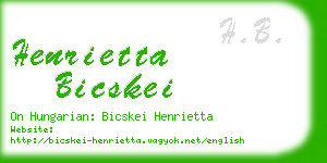 henrietta bicskei business card